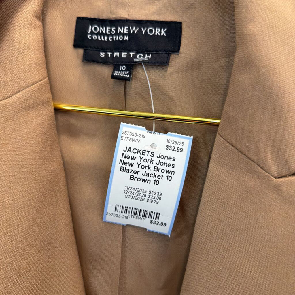 Jones New York Brown Blazer Jacket 10