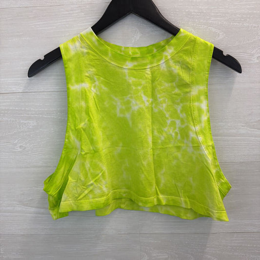 Lululemon Green/ White Tie Dye Wide Arm Hole Cropped Tank Medium
