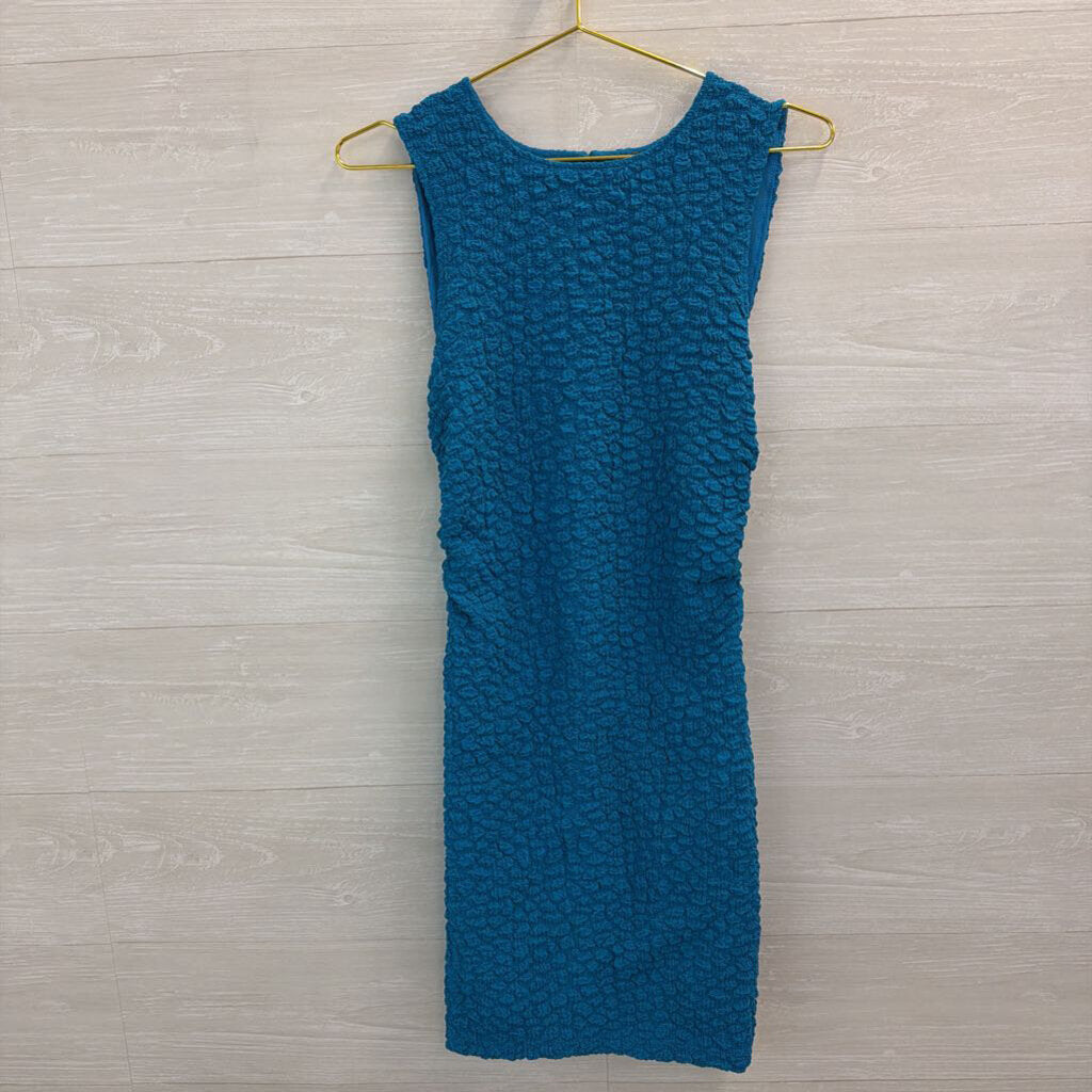 Anthropologie Blue Textured Mini Shift Dress Small
