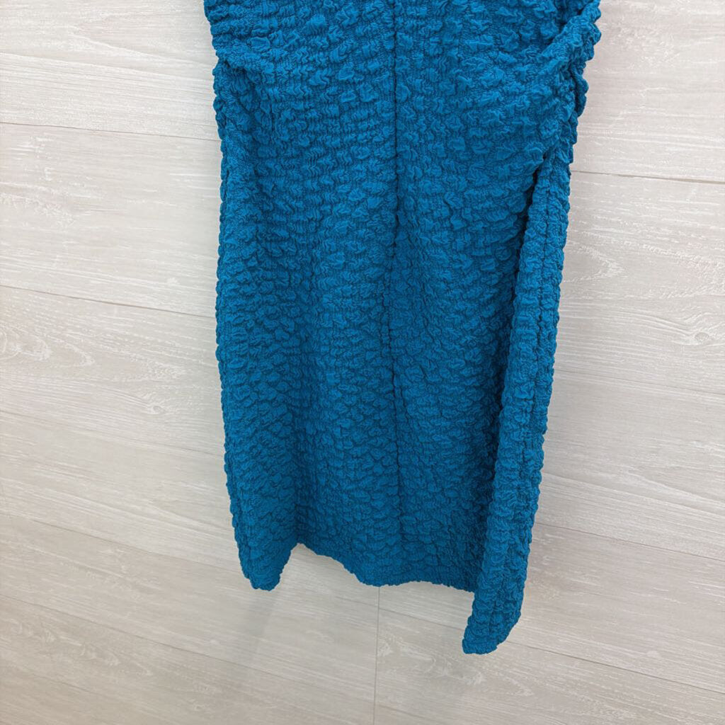 Anthropologie Blue Textured Mini Shift Dress Small