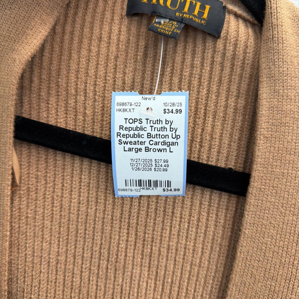 Truth by Republic Button Up Sweater Cardigan Large
