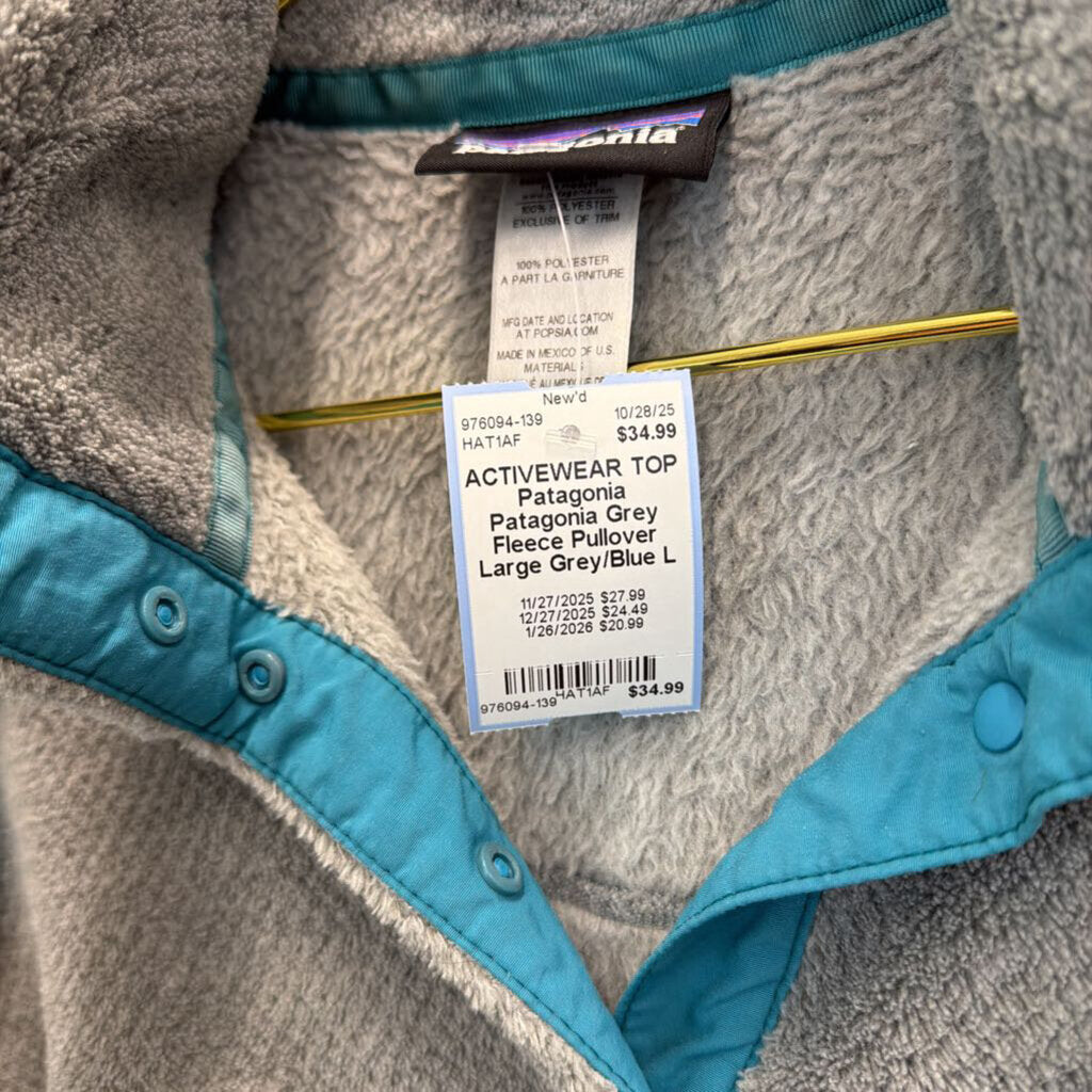 Patagonia Grey Fleece Pullover Large