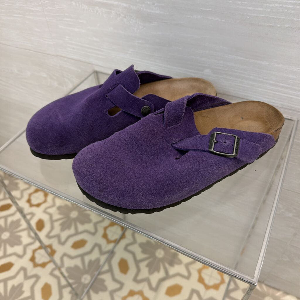 Birkenstock Boston Purple Suede Slip On 39