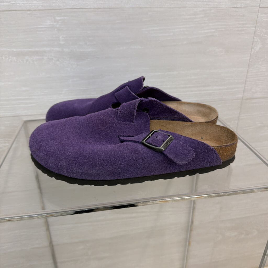 Birkenstock Boston Purple Suede Slip On 39