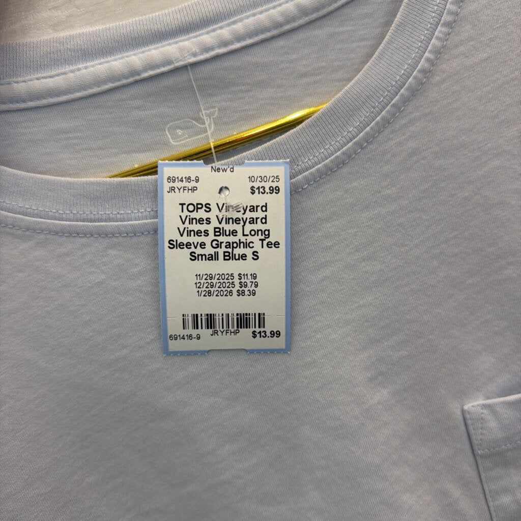 Vineyard Vines Blue Long Sleeve Graphic Tee Small