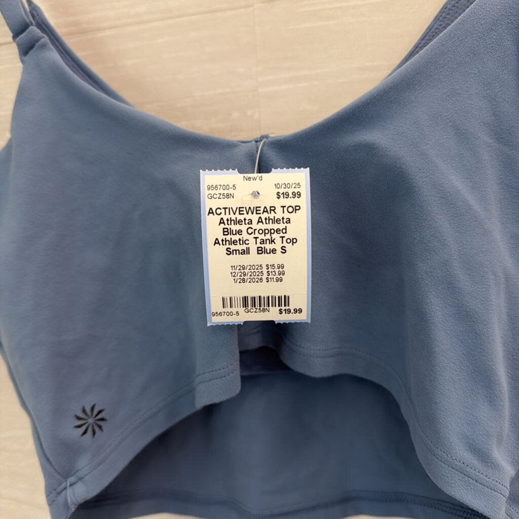 Athleta Blue Cropped Athletic Tank Top Small