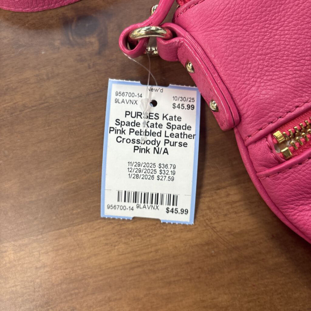 Kate Spade Pink Pebbled Leather Crossbody Purse