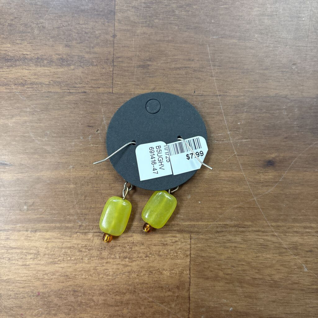 Green Stone Drop Earrings