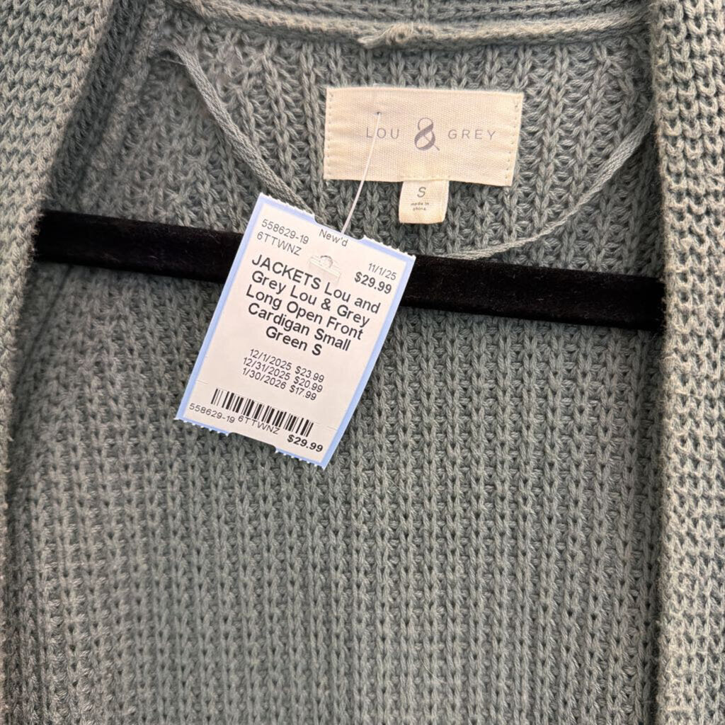 Lou & Grey Long Open Front Cardigan Small