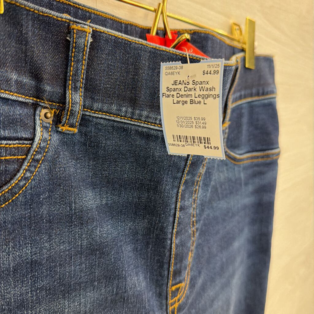 Spanx Dark Wash Flare Denim Leggings Large