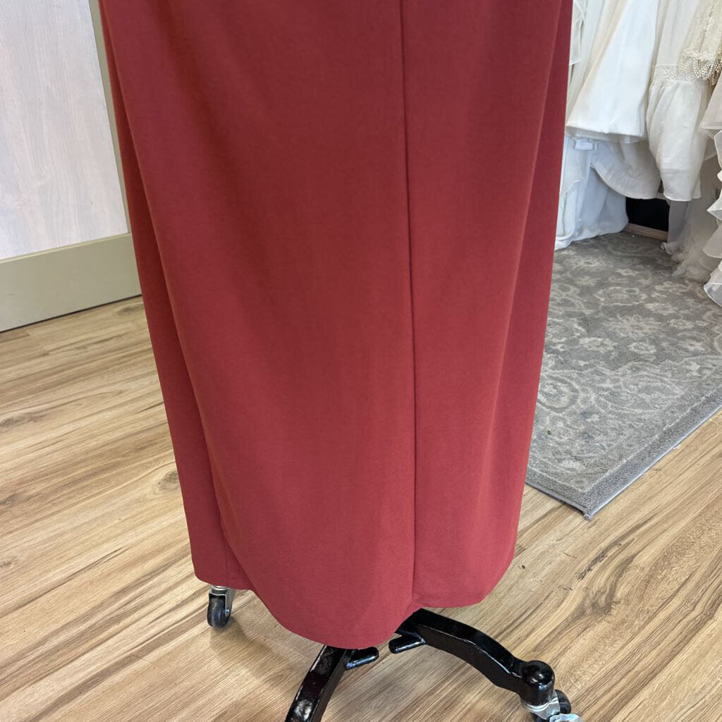 DB Studio Burnt Orange Off Shoulder Long Formal Dress 10
