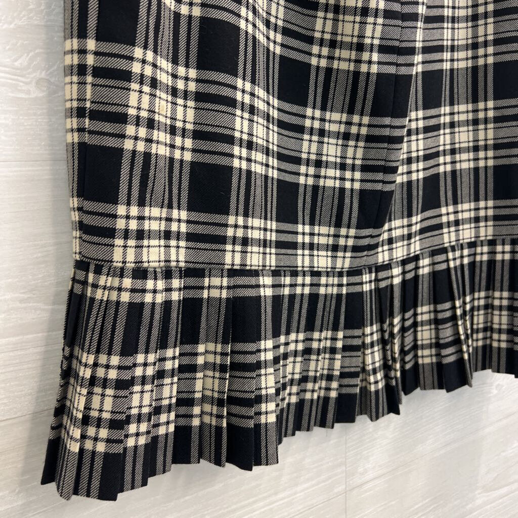 Brooks Brothers 346 Black/White Plaid Skirt 14
