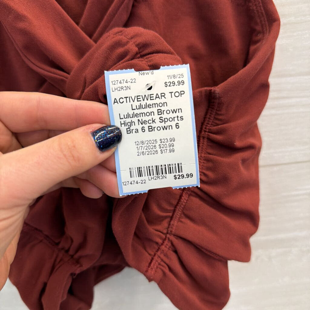 Lululemon Brown High Neck Sports Bra 6