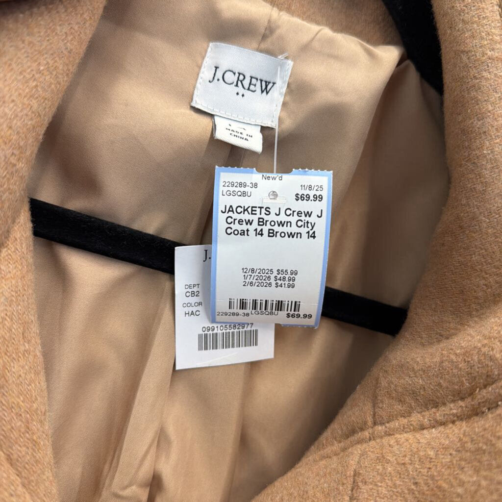 J Crew Brown City Coat 14