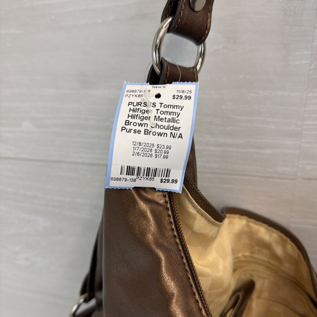 Tommy Hilfiger Metallic Brown Shoulder Purse