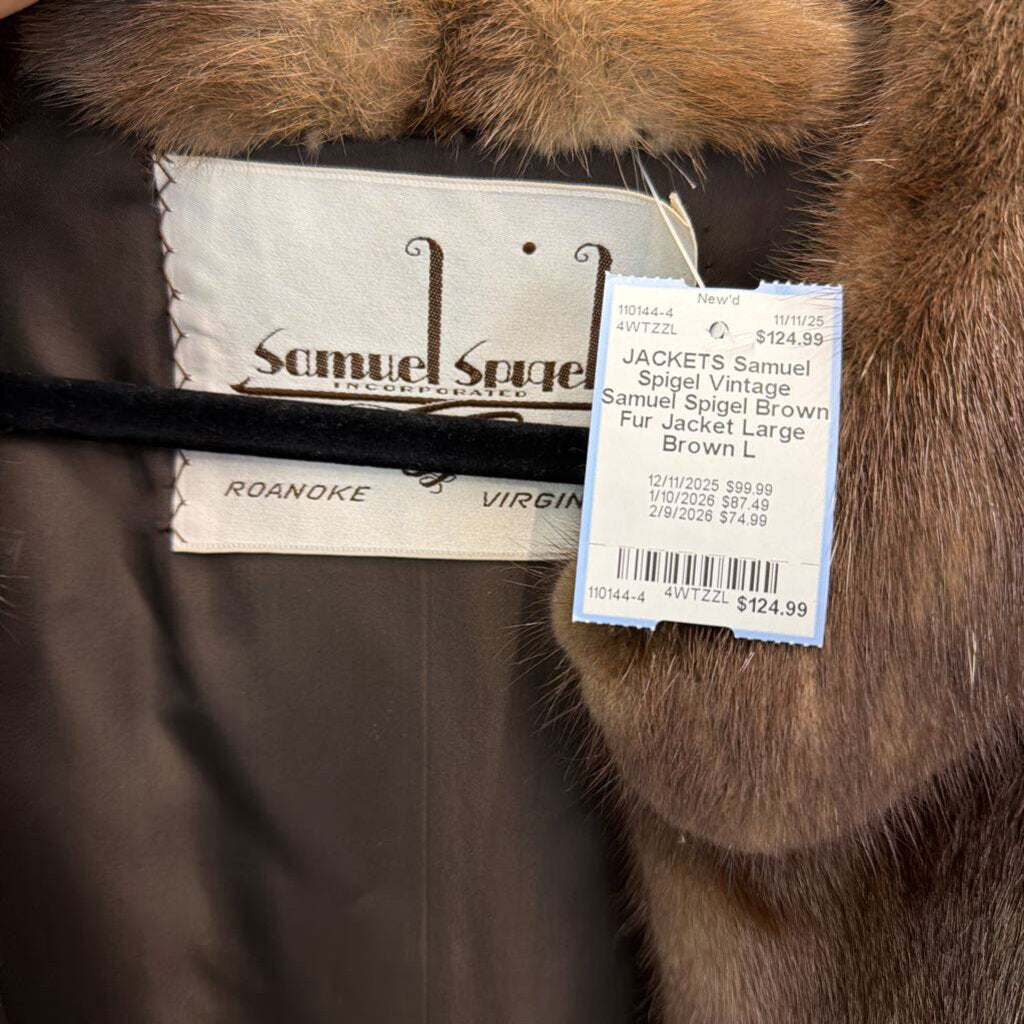 Vintage Samuel Spigel Brown Fur Jacket Large