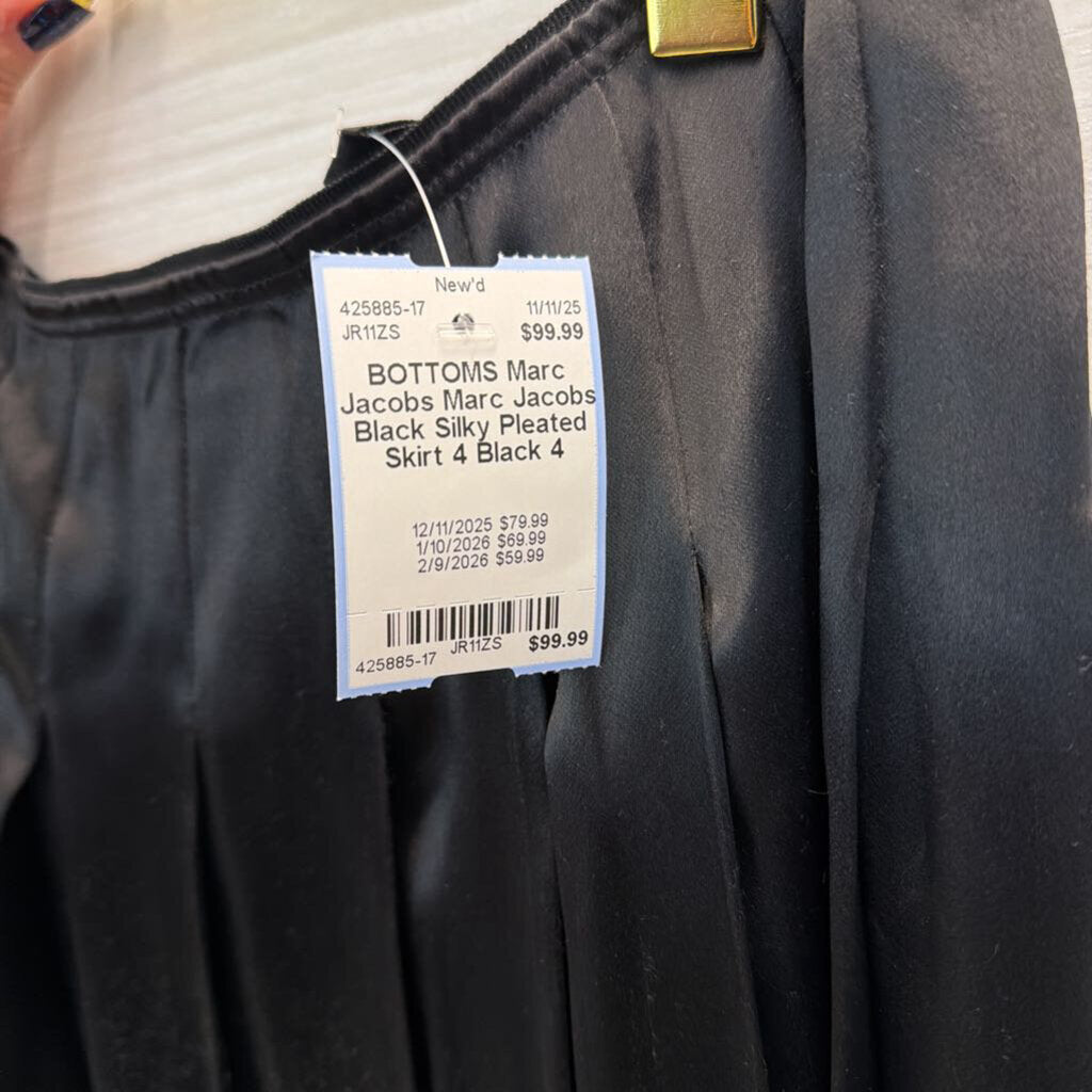 Marc Jacobs Black Silky Pleated Skirt 4