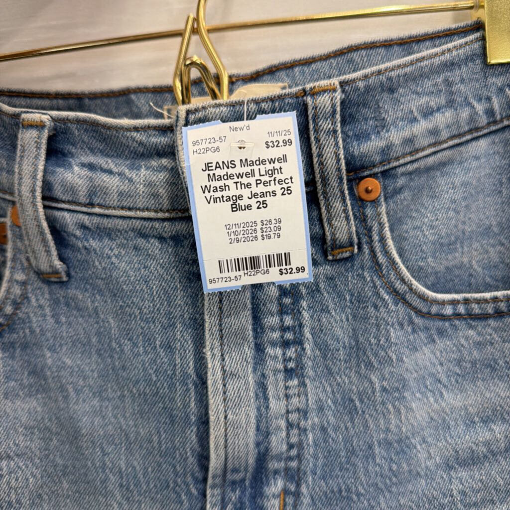 Madewell Light Wash The Perfect Vintage Jeans 25