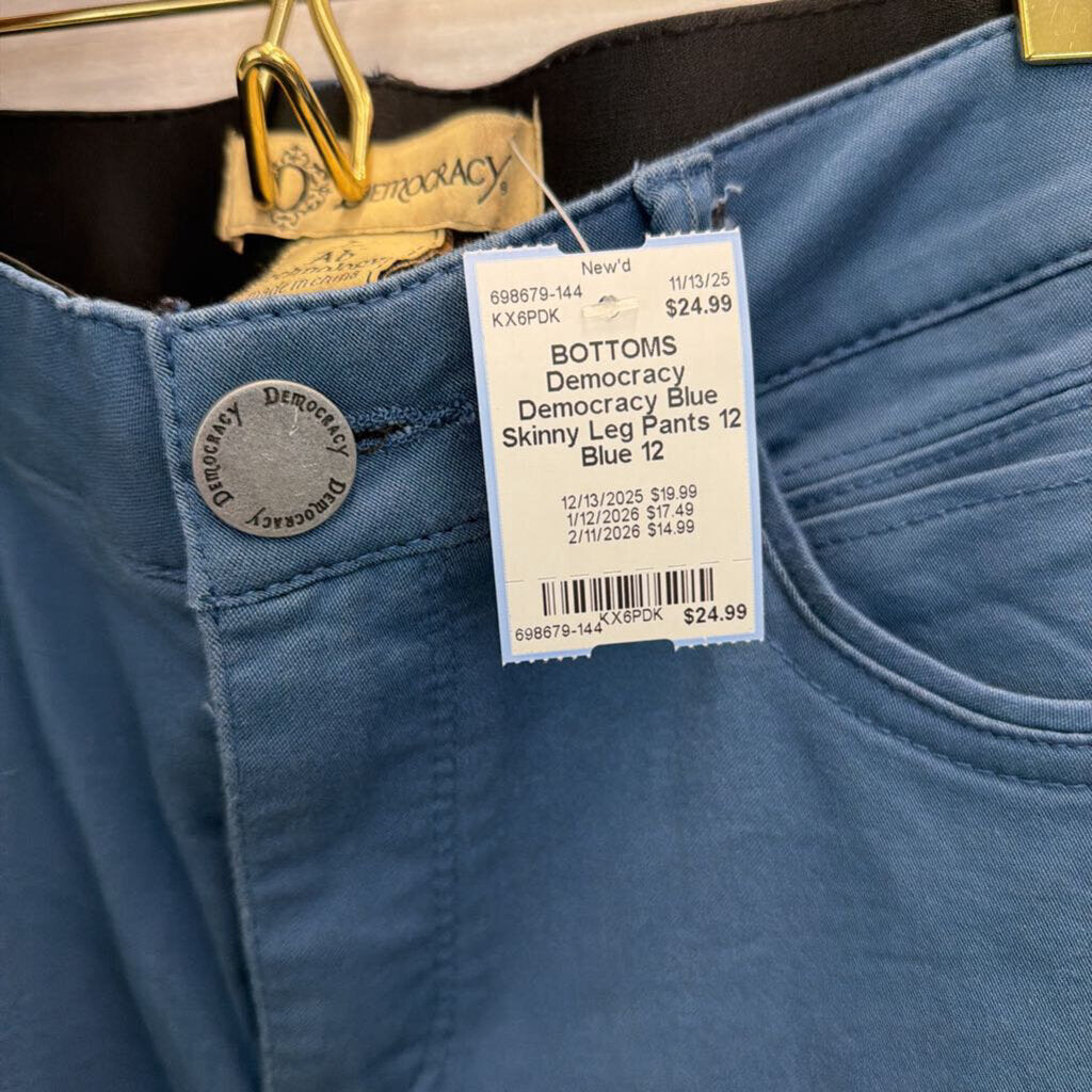 Democracy Blue Skinny Leg Pants 12