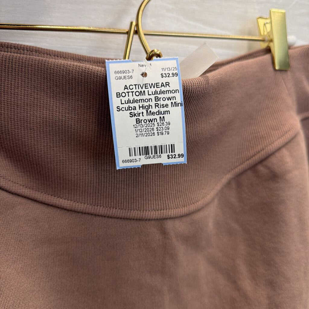 Lululemon Brown Scuba High Rise Mini Skirt Medium
