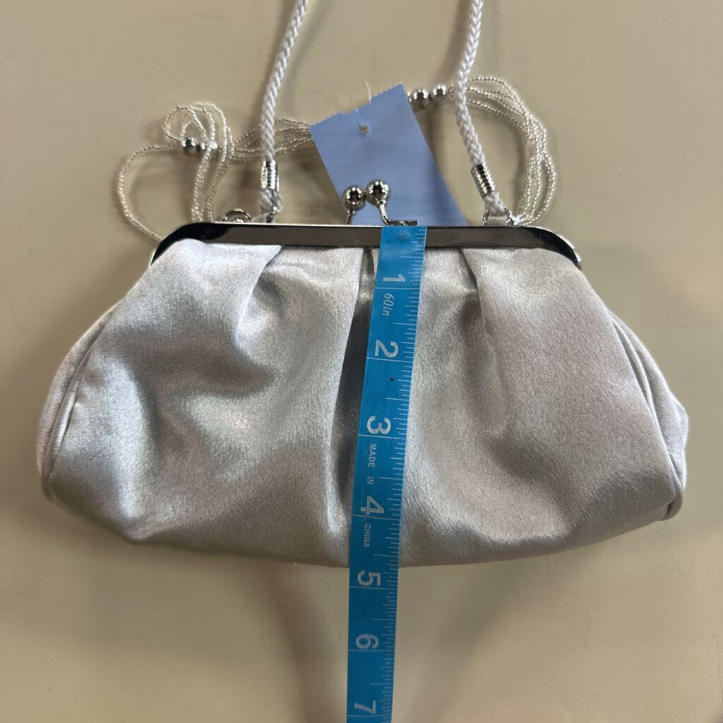 Small Silver Satin Purse