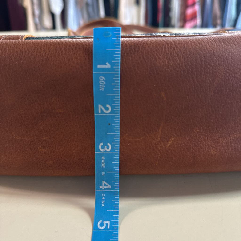 Nena and Co Brown Leather/ Black/ Multi Color Woven Artisan Panel Large Tote Purse