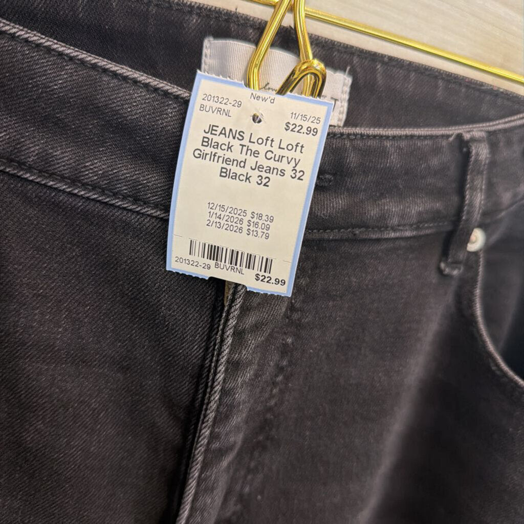 Loft Black The Curvy Girlfriend Jeans 32