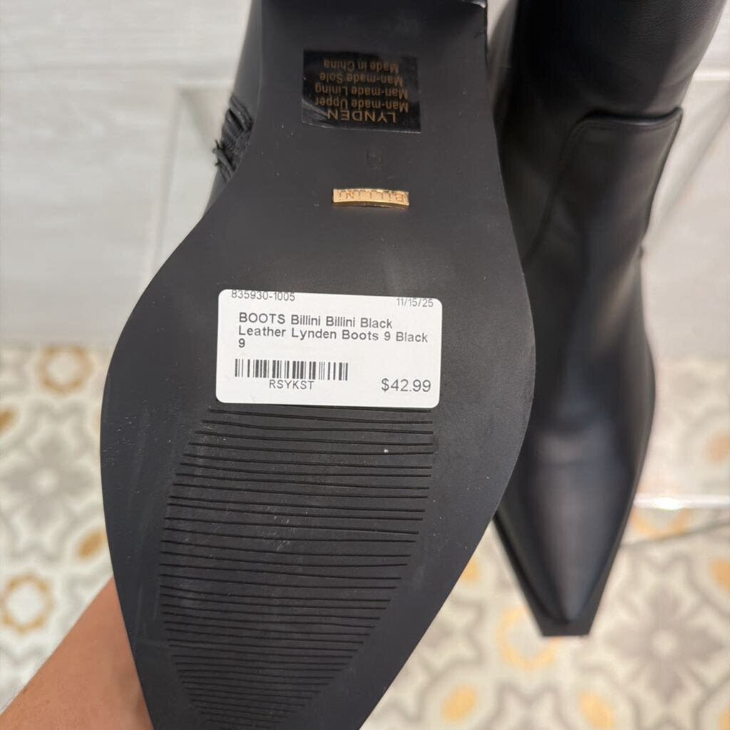 Billini Black Leather Lynden Boots 9