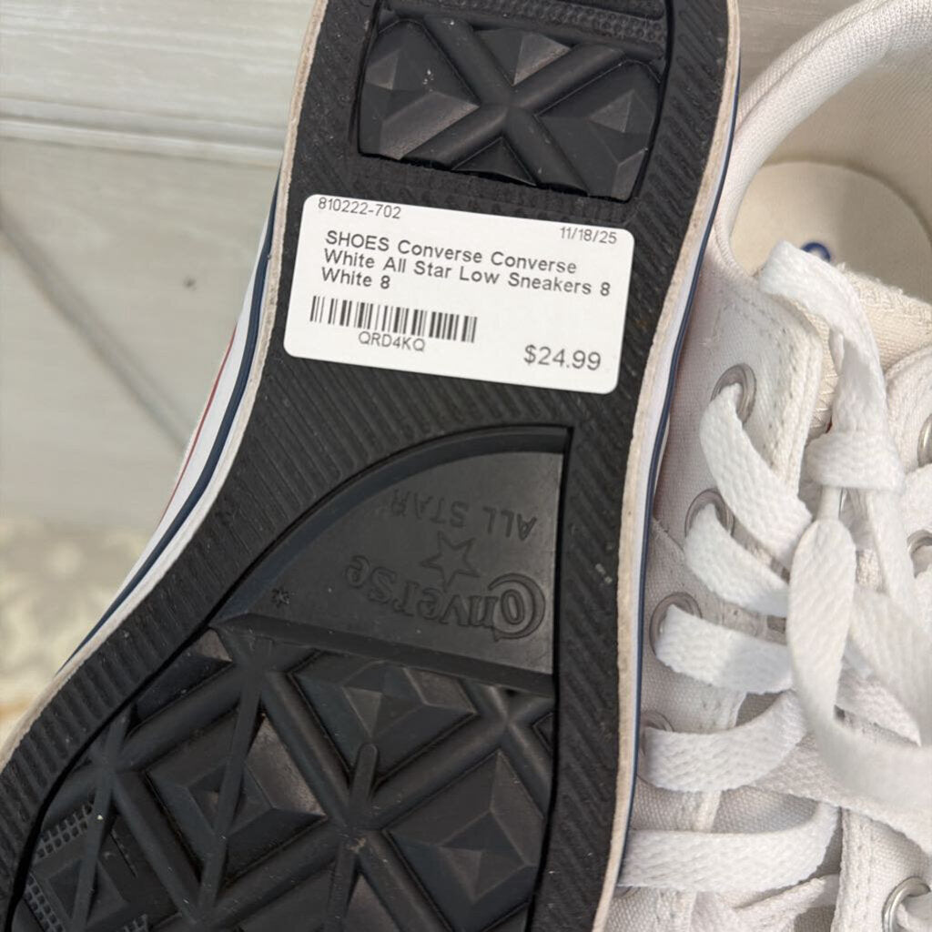 Converse White All Star Low Sneakers 8