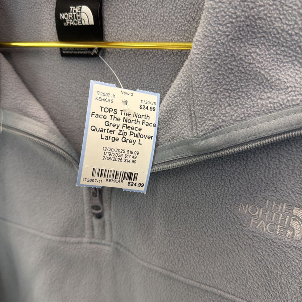 The North Face Grey Fleece Quarter Zip Pullover Large