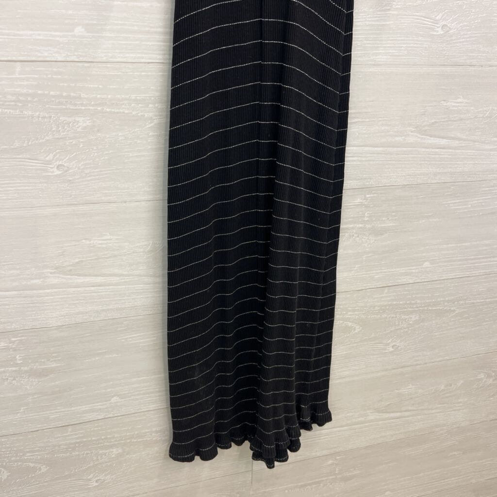 My Michelle Black /Silver Stripe Long Sleeve Maxi Dress 9/10