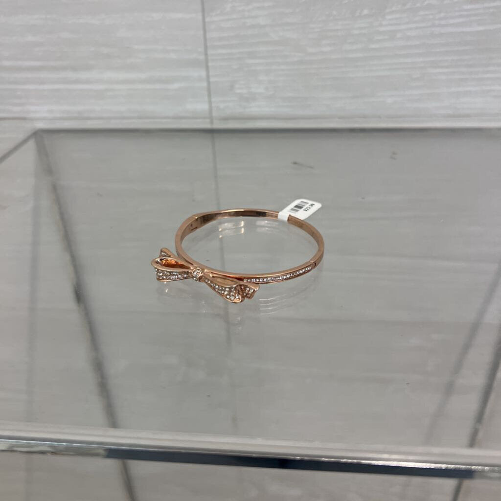 Kate Spade Rose Gold Bow Bracelet with Crystal Accents Vintage Kate Spade Rose Gold Color Bangle Bow Crystals  main image 3