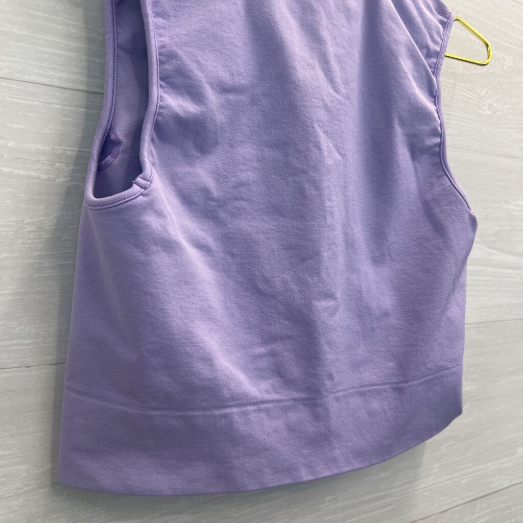 T/A LA Purple Cropped Quarter Zip Sleeveless Athletic Top Large