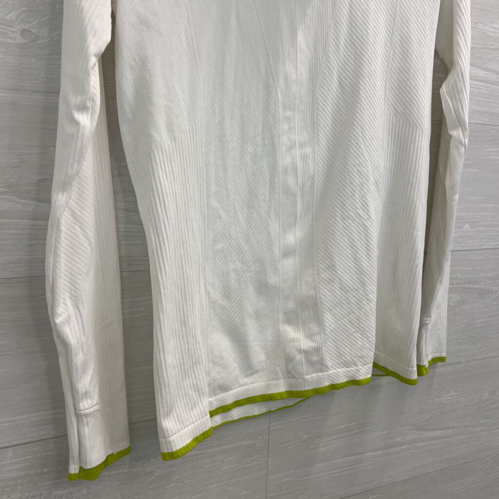 Athleta White Long Sleeve Hooded Athletic Top Medium