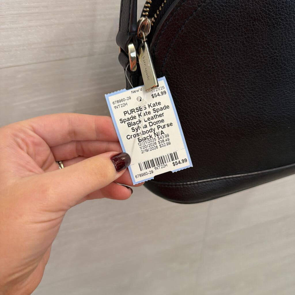 Kate Spade Black Leather Sylvia Dome Crossbody Purse