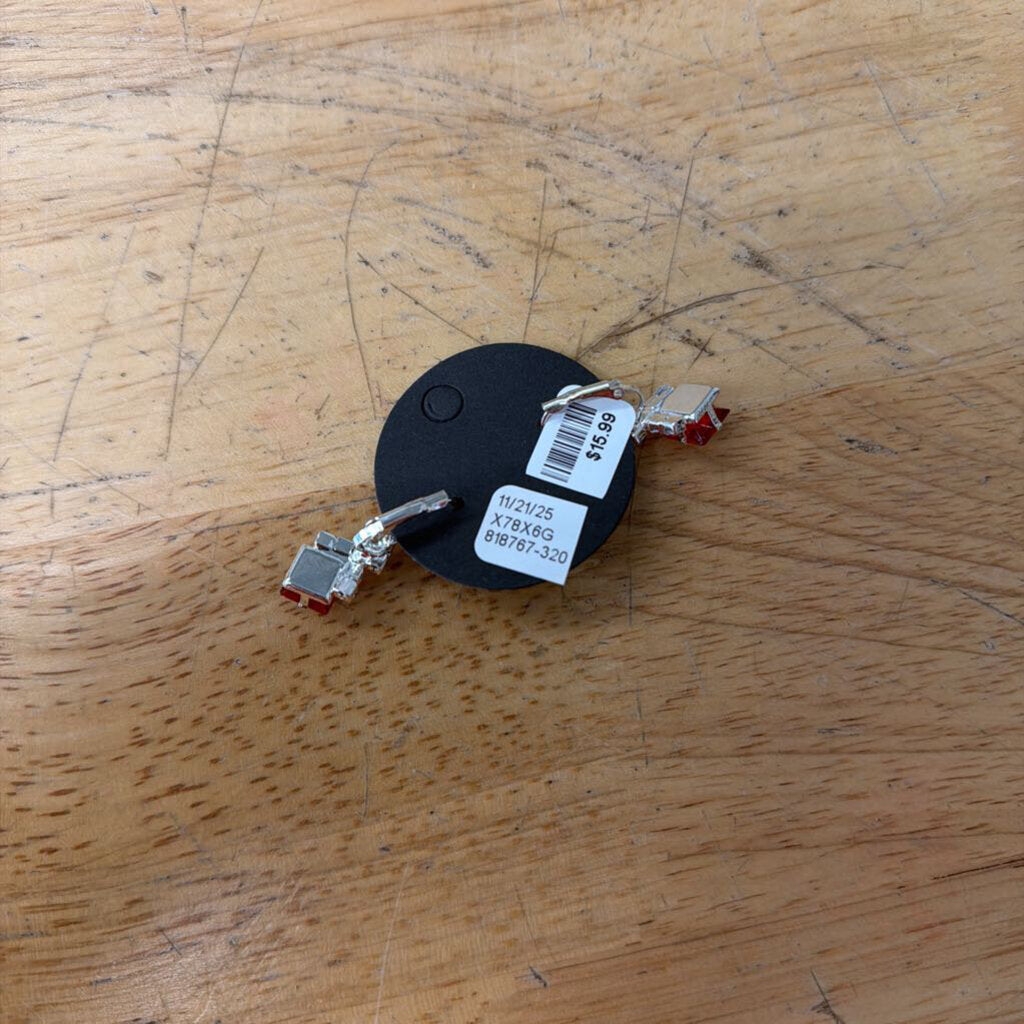 Silver/ Red Stone/ Rhinestone Small Drop Earrings