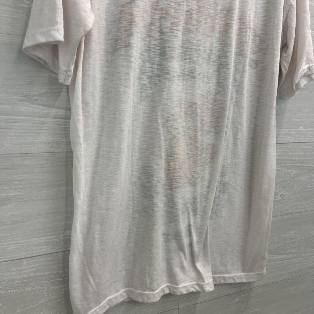 White/ Orange/ Black Singha Beer V Neck Short Sleeve Graphic Tee Extra Large