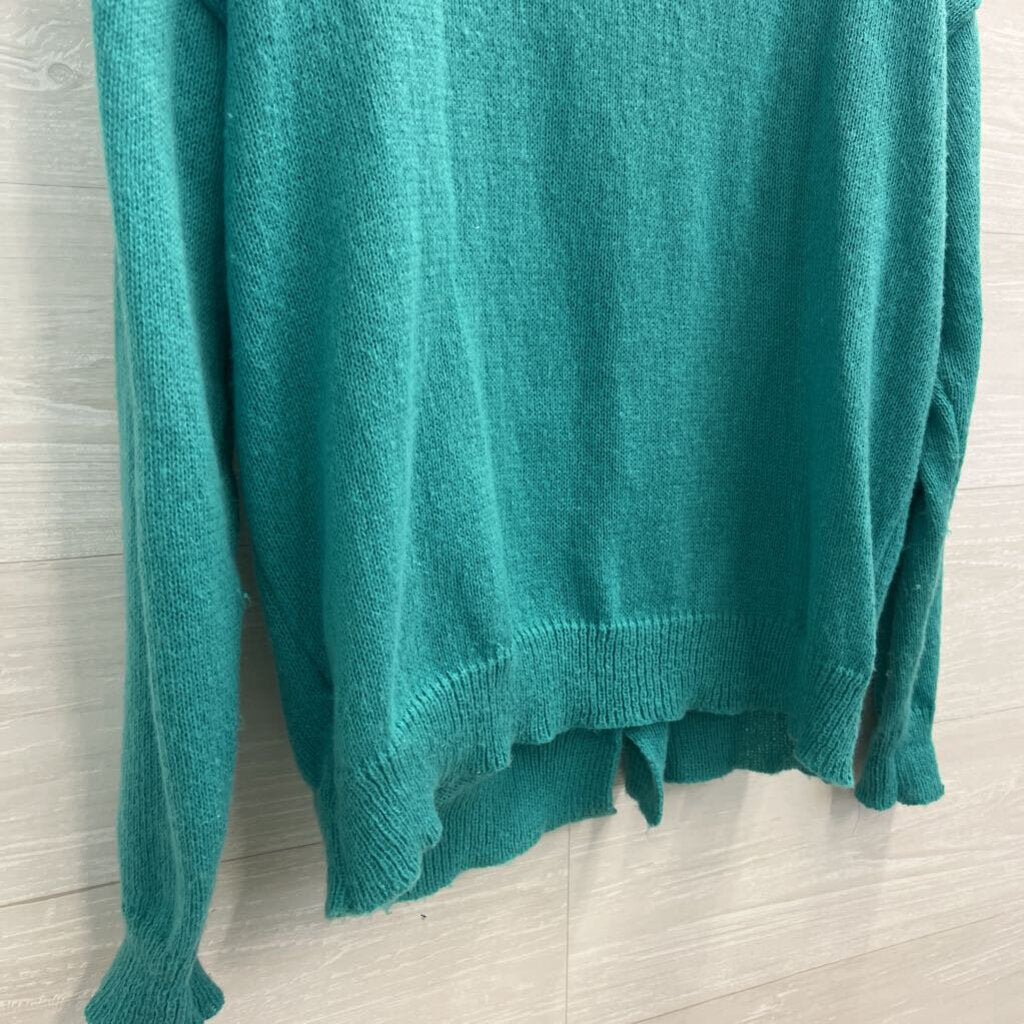 Blue/ White 3D Flower Cardigan Sweater Medium