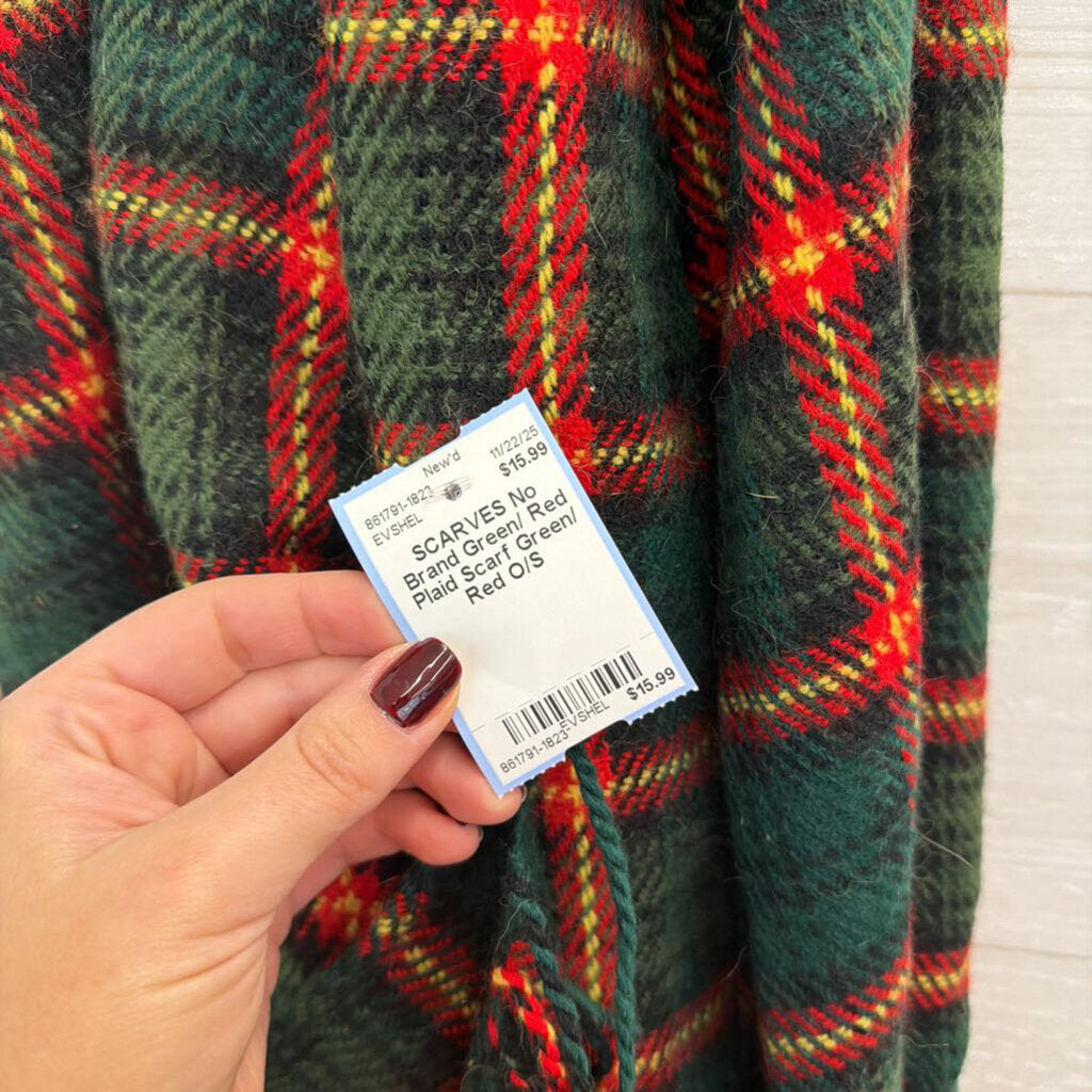 Green/ Red Plaid Scarf