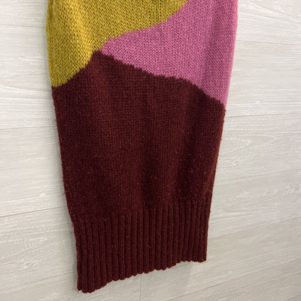 Free People Pink/ Multi Color Block Knit Sleeveless Tunic Top Extra Small