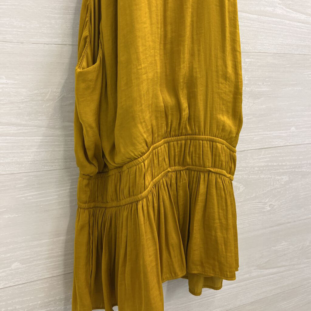 Nine West Olive Green Silky Ruffle Mock Neck Sleeveless Top XXL