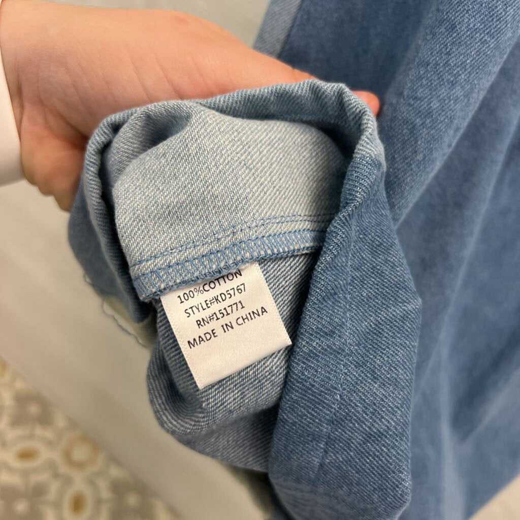 Altar'd State Blue Striped Denim Dress Large