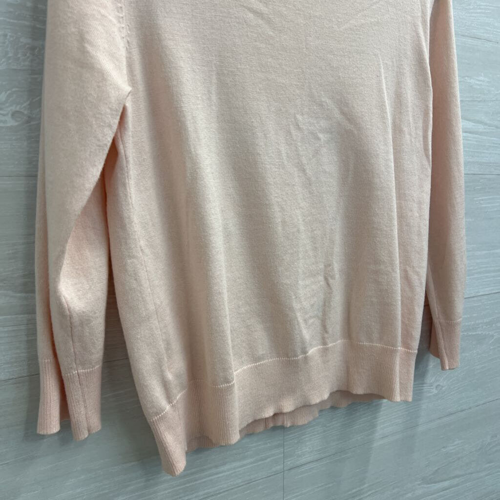 Cable and Gauge Pink Embroidered Flower Bee Cardigan Sweater Extra Large