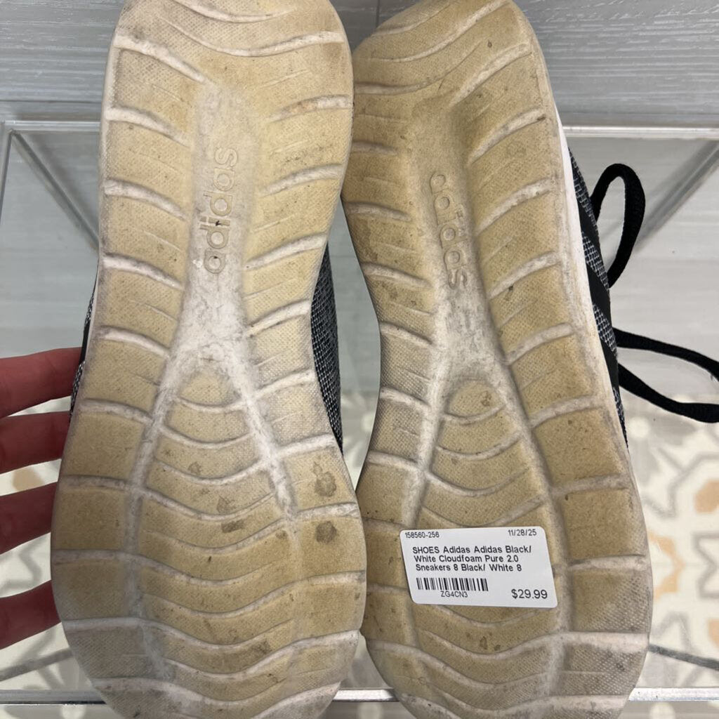 Adidas Black/ White Cloudfoam Pure 2.0 Sneakers 8