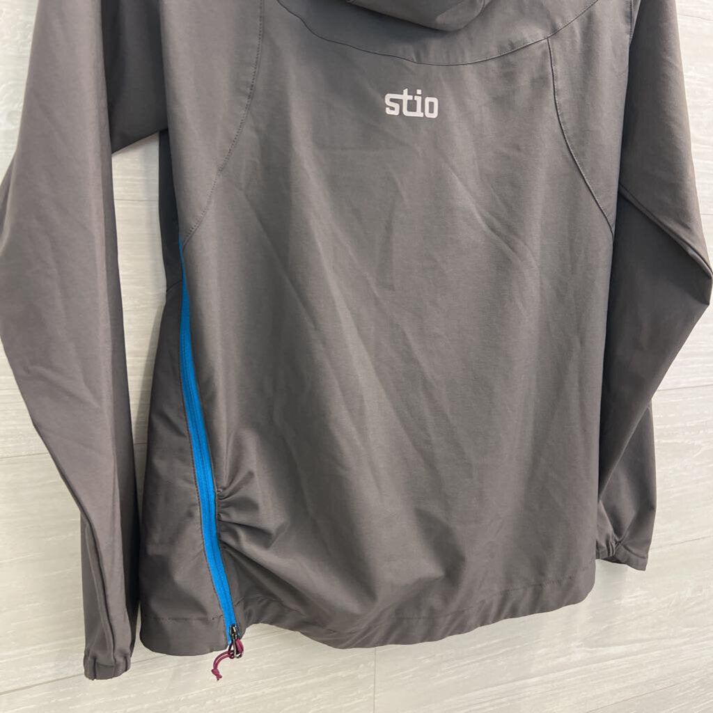 Stio Grey/ Multi Half Zip Hooded Pullover Small