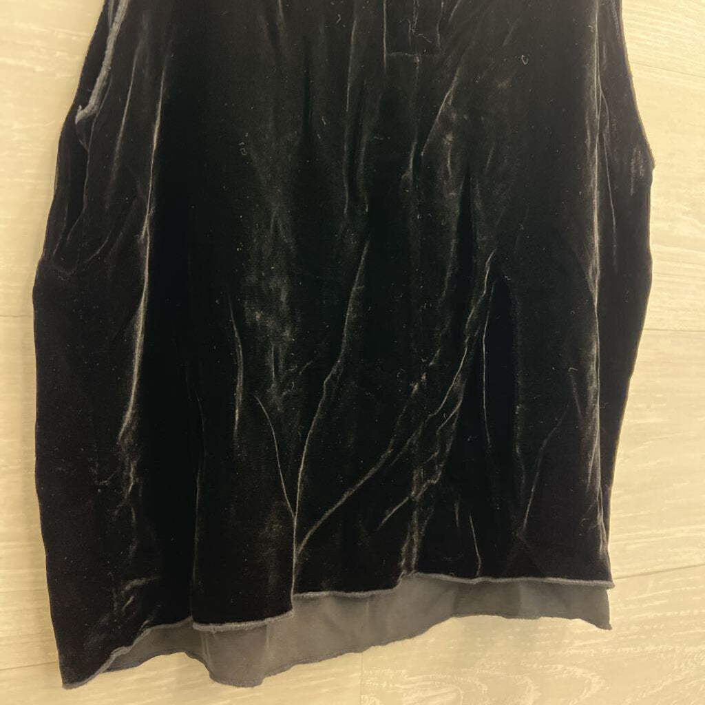 Johnny Was Black Velvet Cropped Tank Top Small
