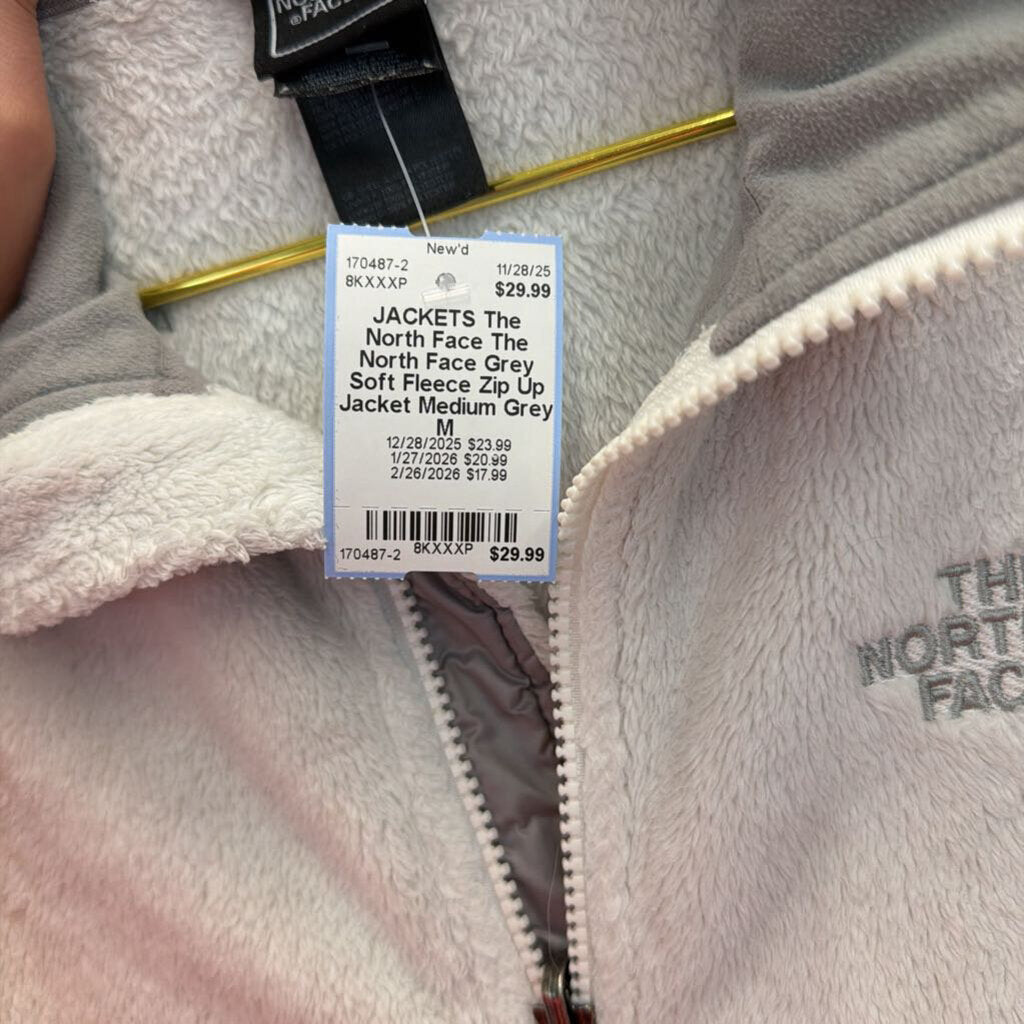 The North Face Grey Soft Fleece Zip Up Jacket Medium