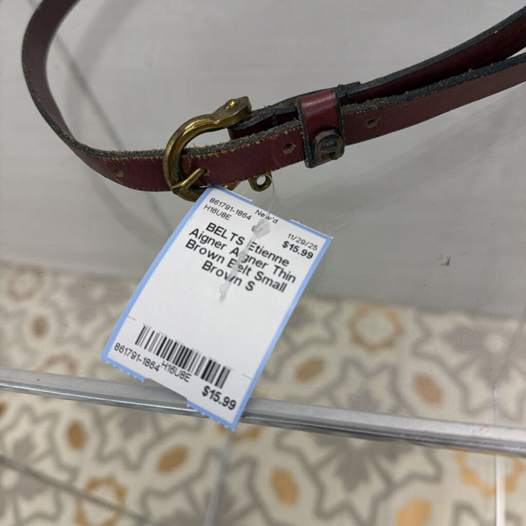 Aigner Thin Brown Belt Small