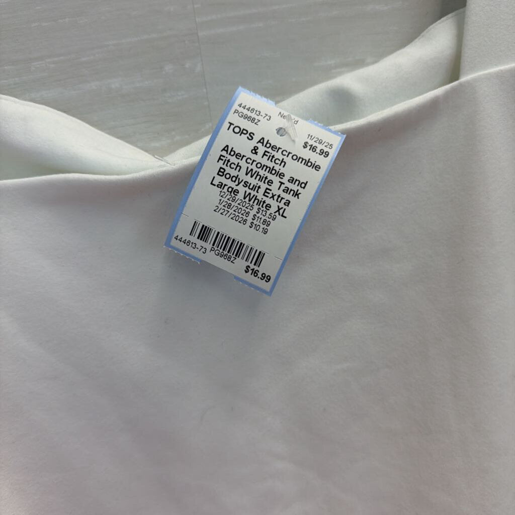 Abercrombie and Fitch White Tank Bodysuit Extra Large