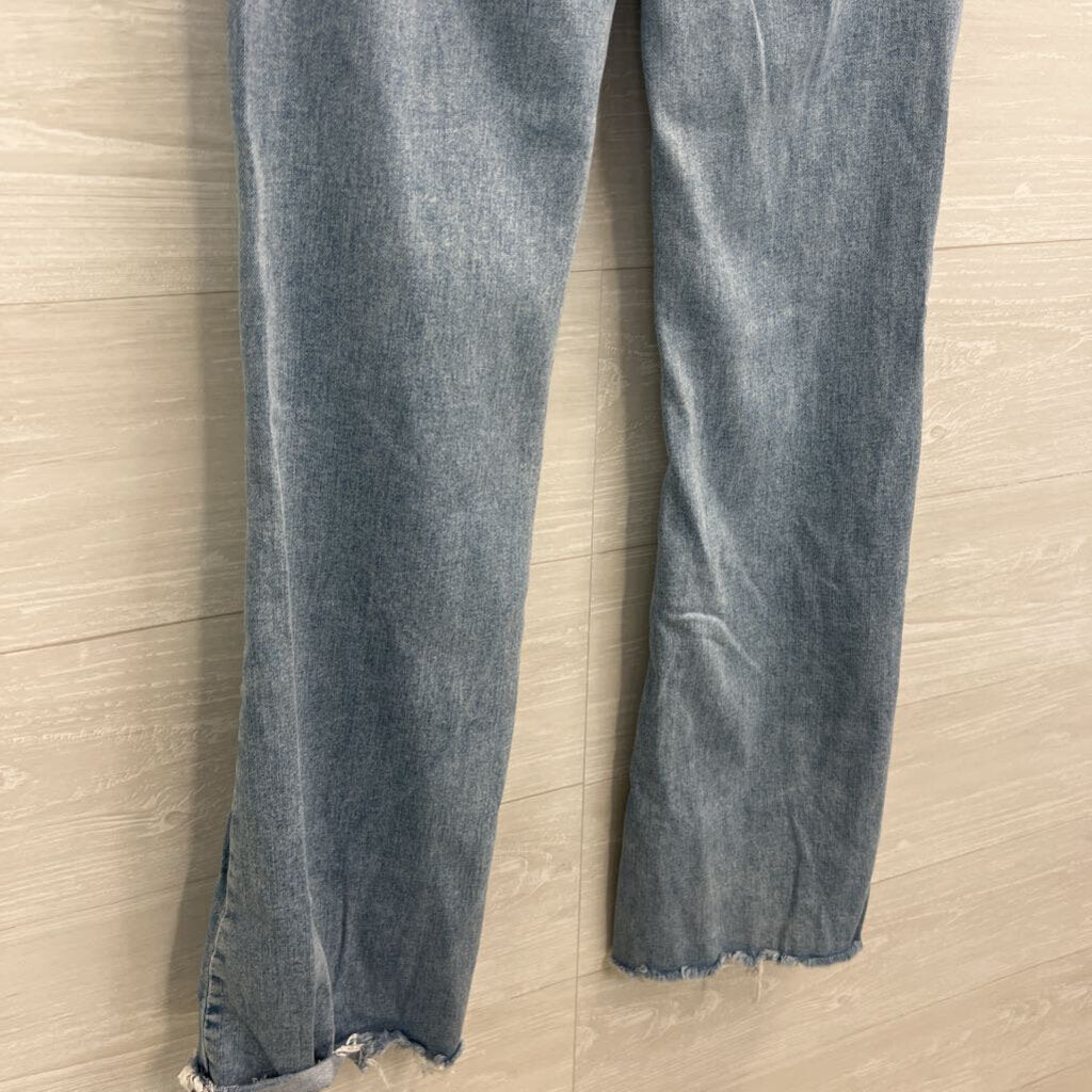 American Eagle Light Wash Distressed Super High Rise Flare Jeans 8